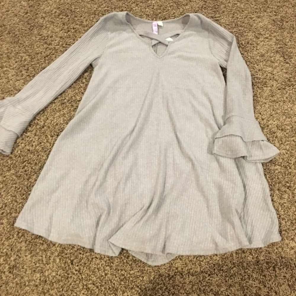 Gray Long Sleeved Dress